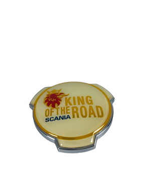 Емблема Scania/Пластик (Жовтий) king of the road/SA003